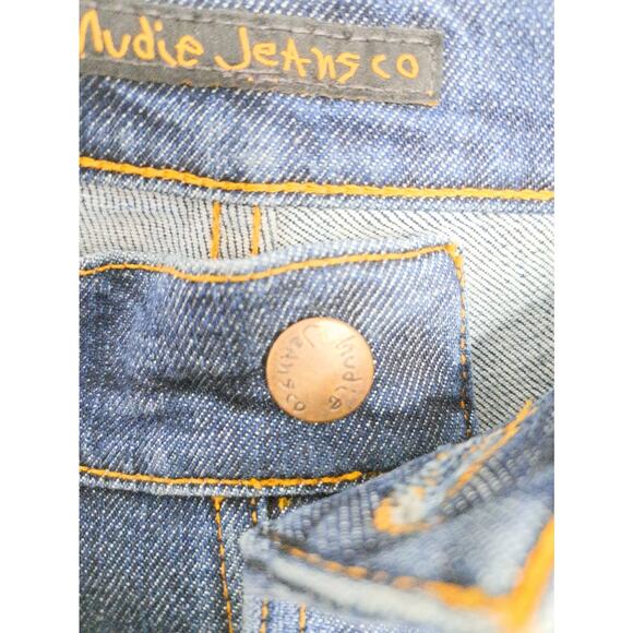 Nudie Jeans Womens Size 30 Straight Leg Blue Denim Organic Ethical Sustainable - Picture 8 of 14